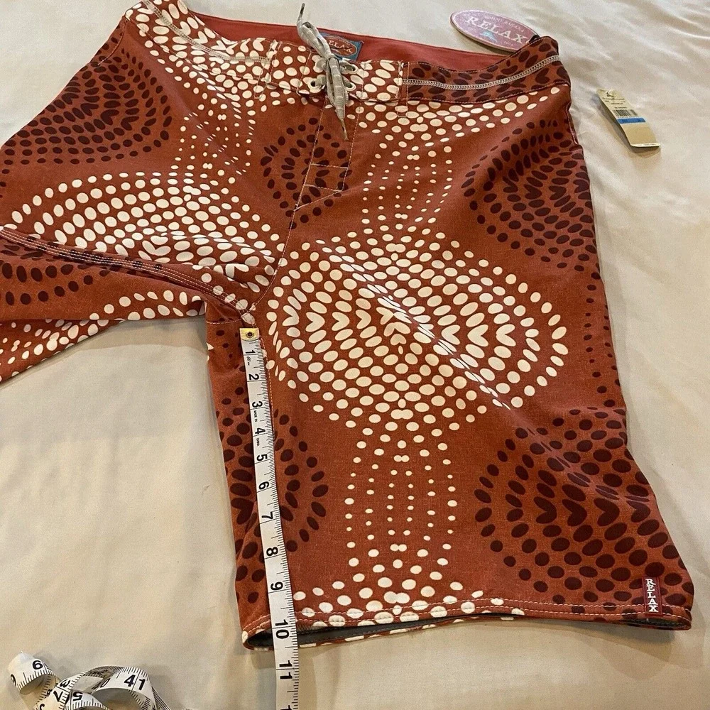 Tommy Bahama Relax Board Shorts Orange Geometric Pattern 10